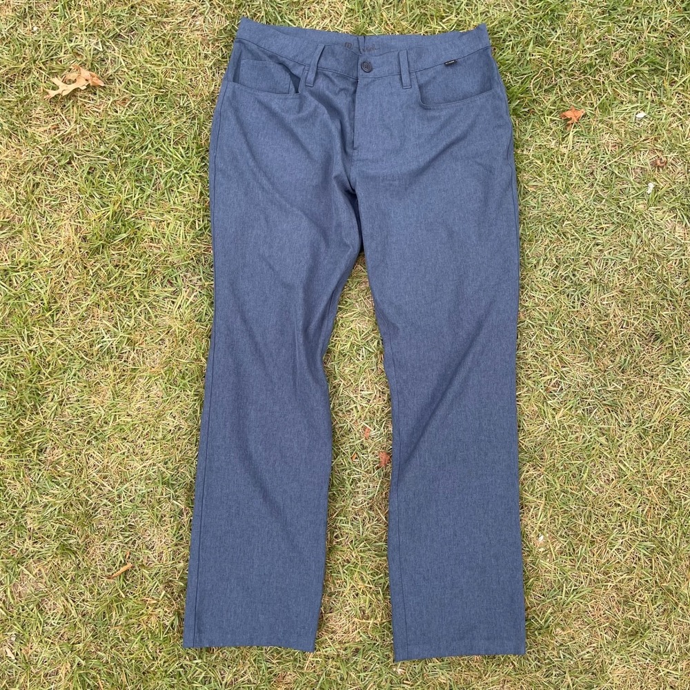 Travis Mathew Golf Pants Casual Chino Mens Size 34 Flat Front Blue*Tuck in waist